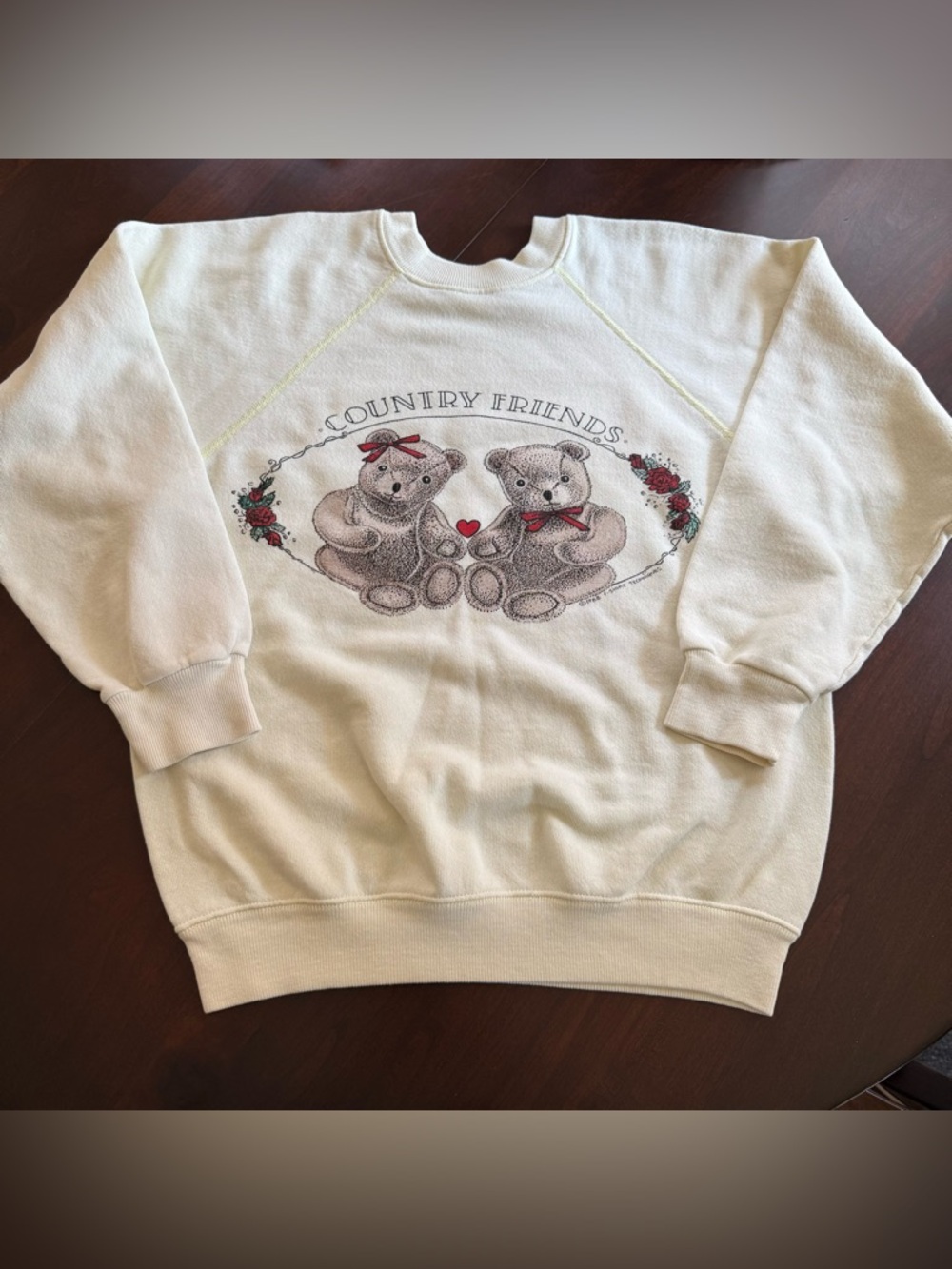Vintage 90s teddy bear crewneck sweatshirt 1988 t shirt techniques Hanes small